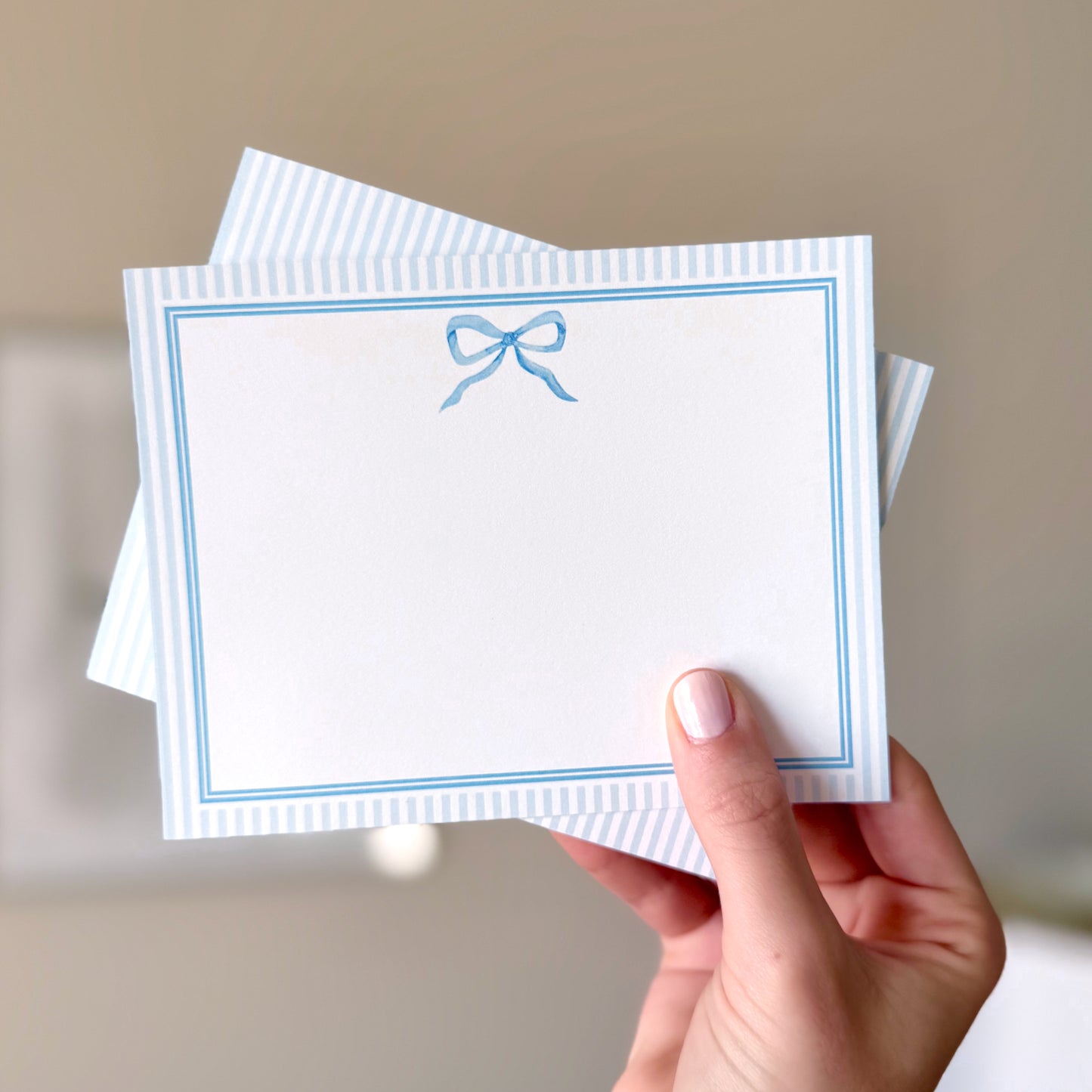 Blue Bow & Stripe Stationery Set 8ct.