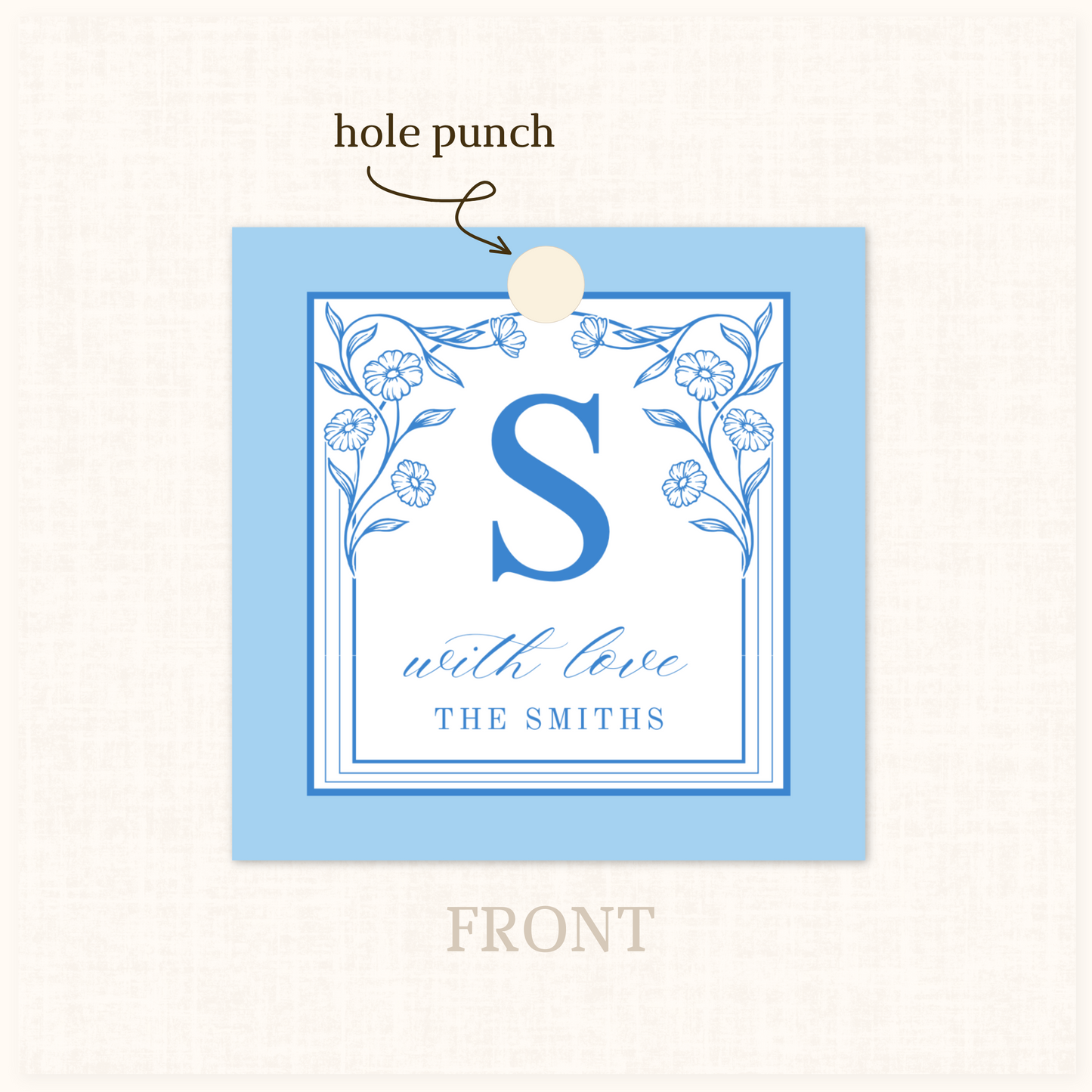 Flora Frame in Blue Gift Tag 20 ct.
