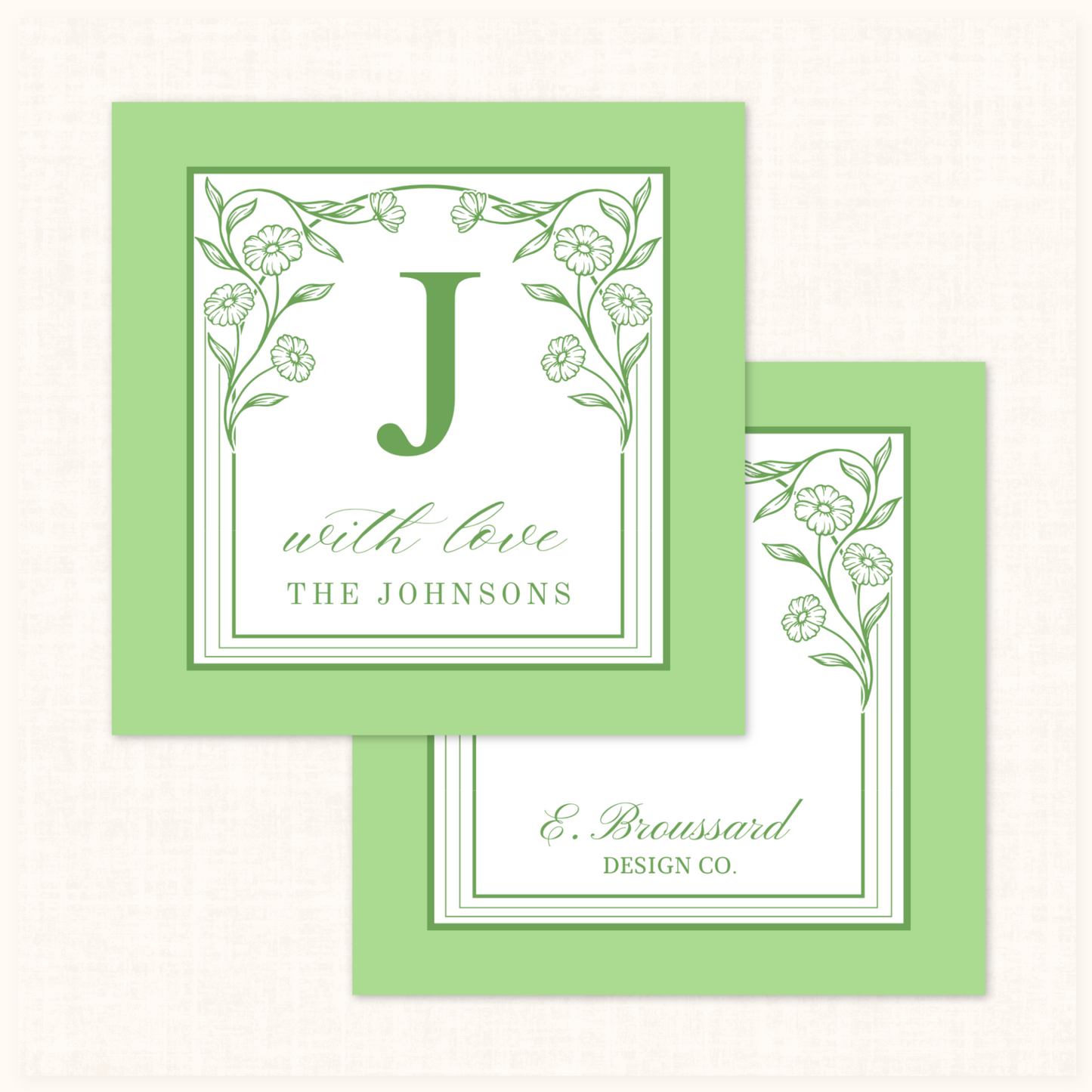 Flora Frame in Green Gift Tag 20 ct.