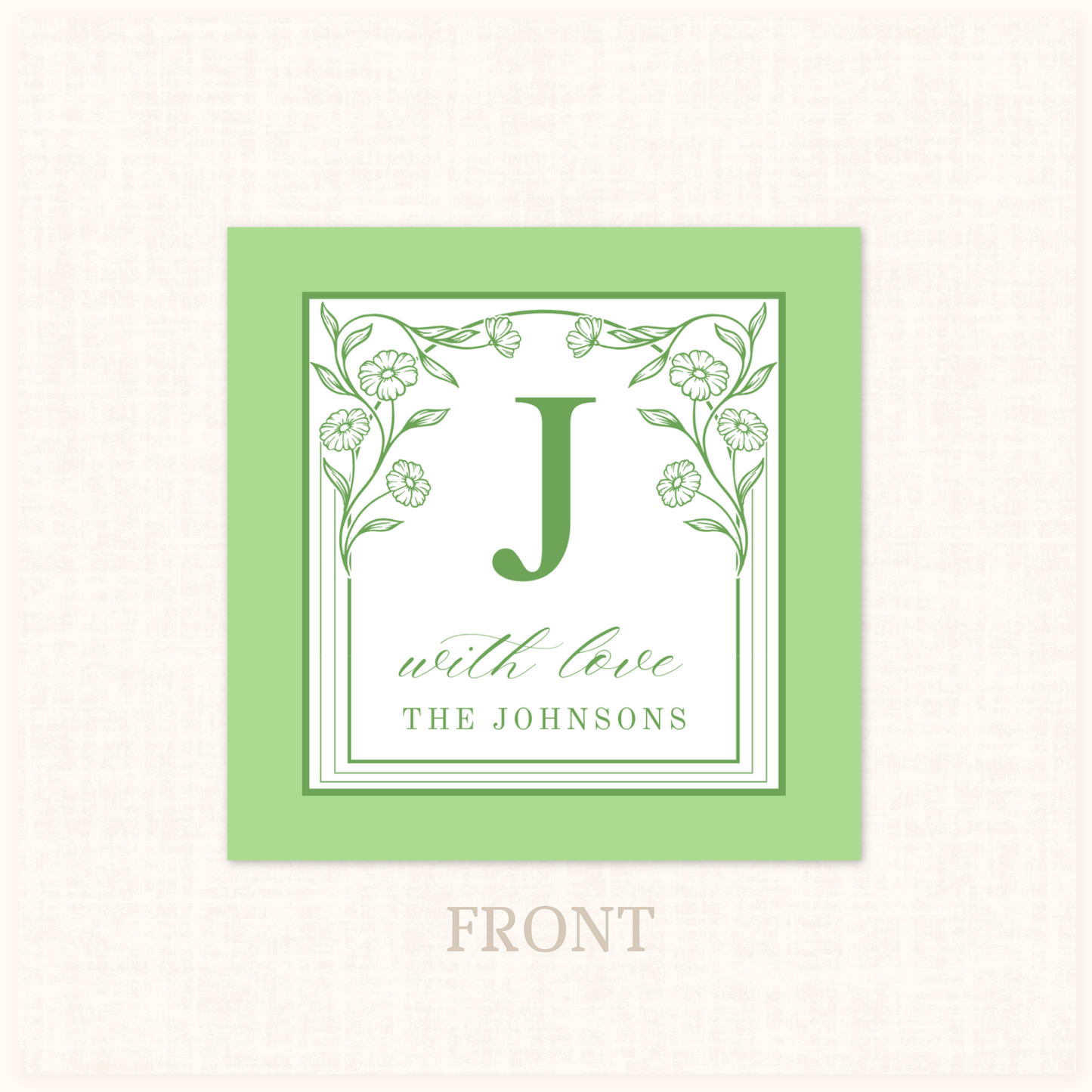 Flora Frame in Green Gift Tag 20 ct.