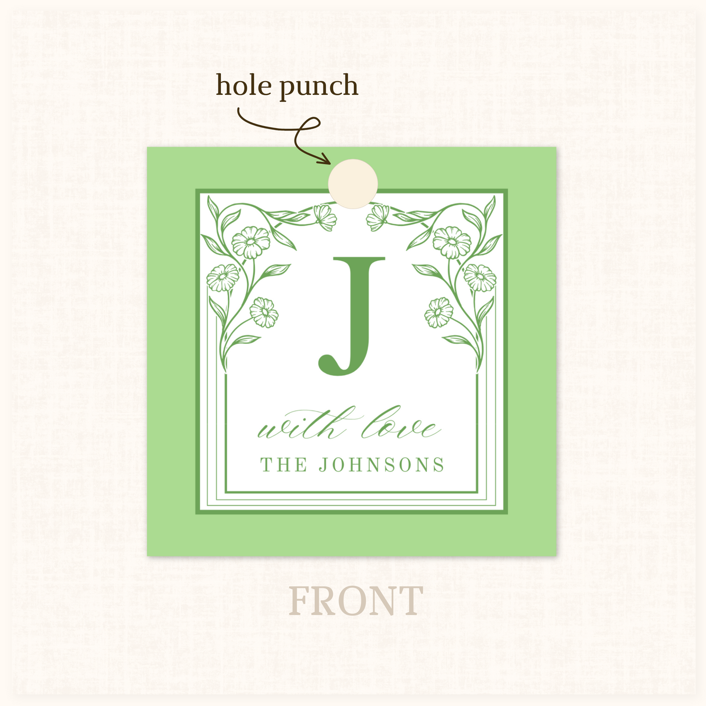 Flora Frame in Green Gift Tag 20 ct.