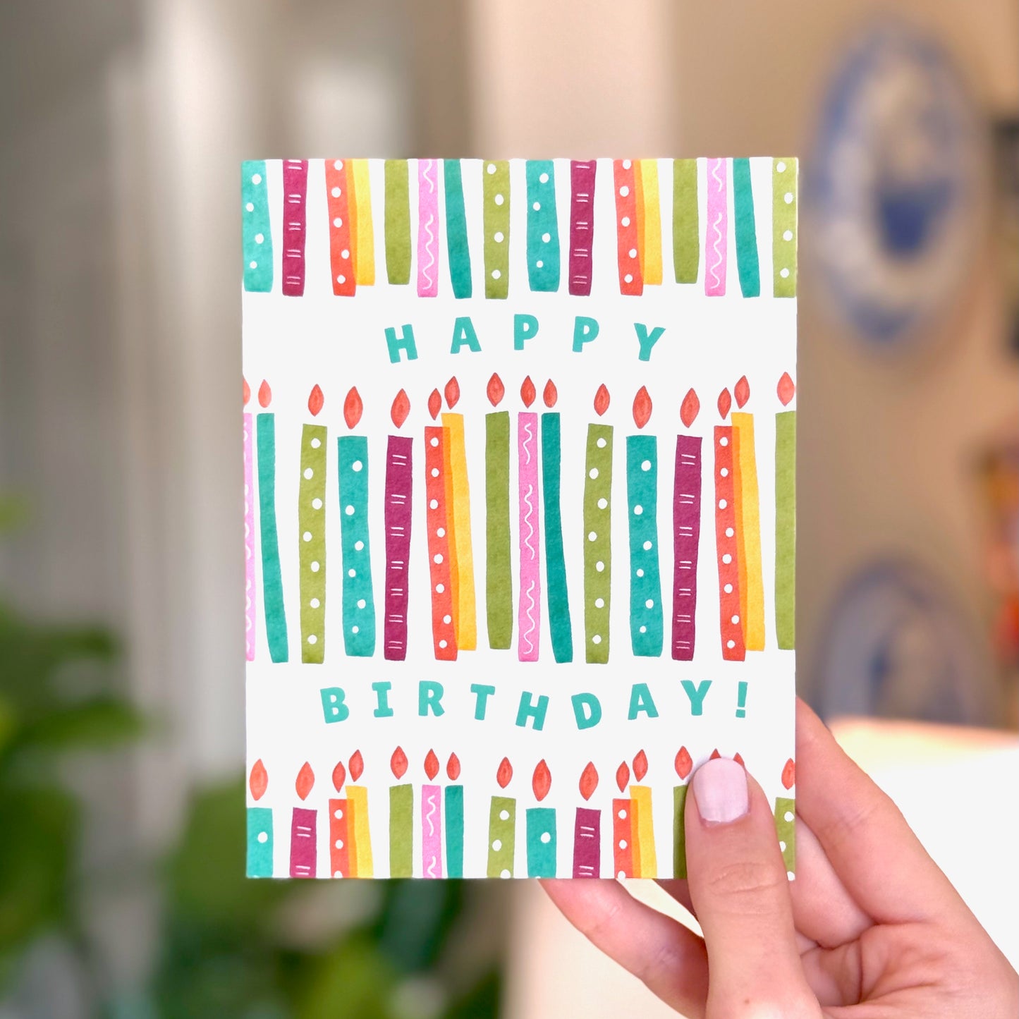 "Happy Birthday!" Rainbow Candle Birthday Card