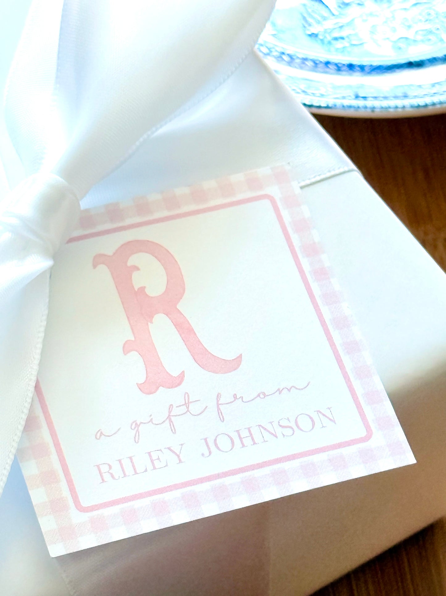 Plaid Gift Tag in Pink 20 ct.