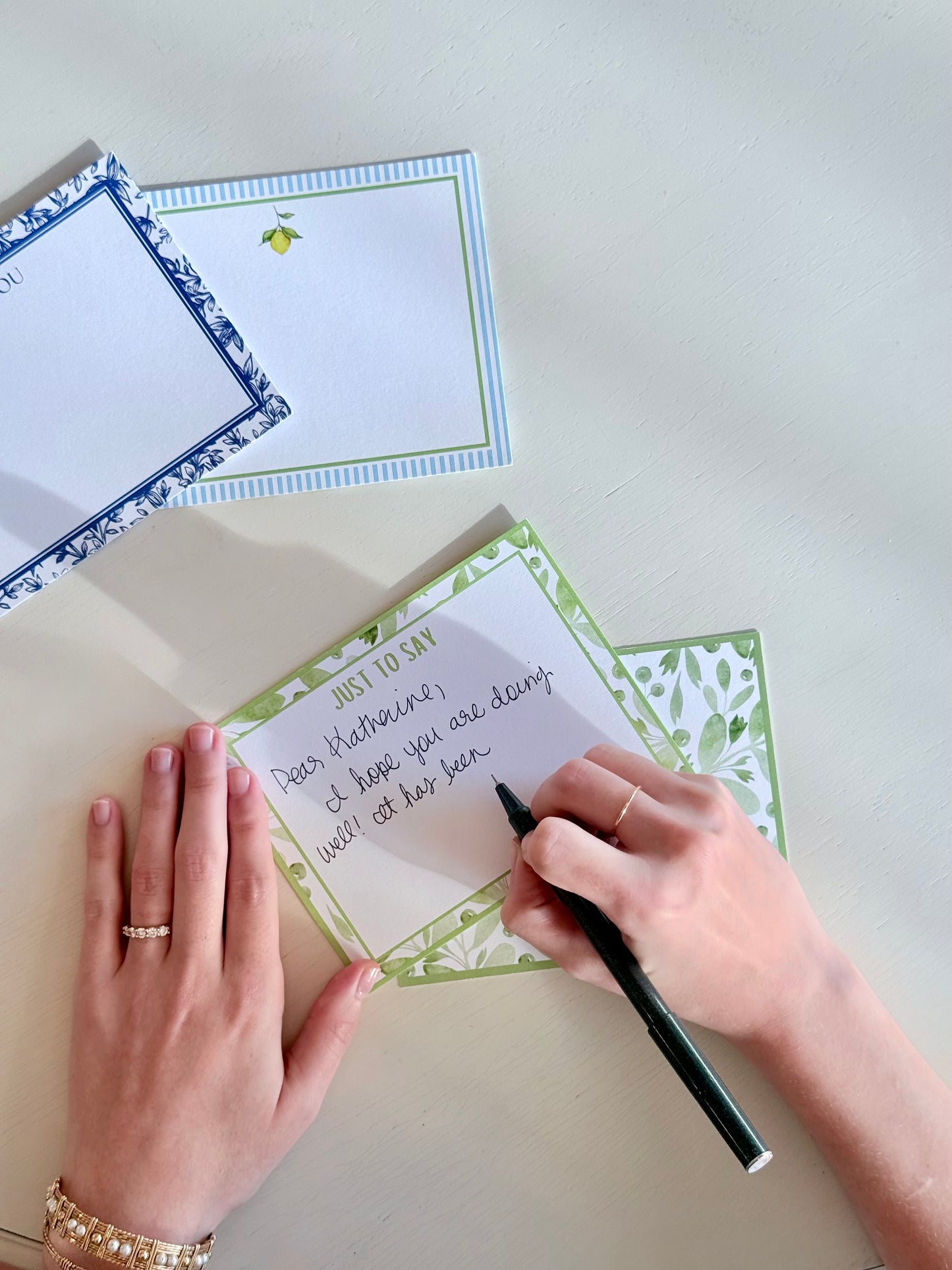 Lemon Topiary Stripe Stationery Set 8ct.