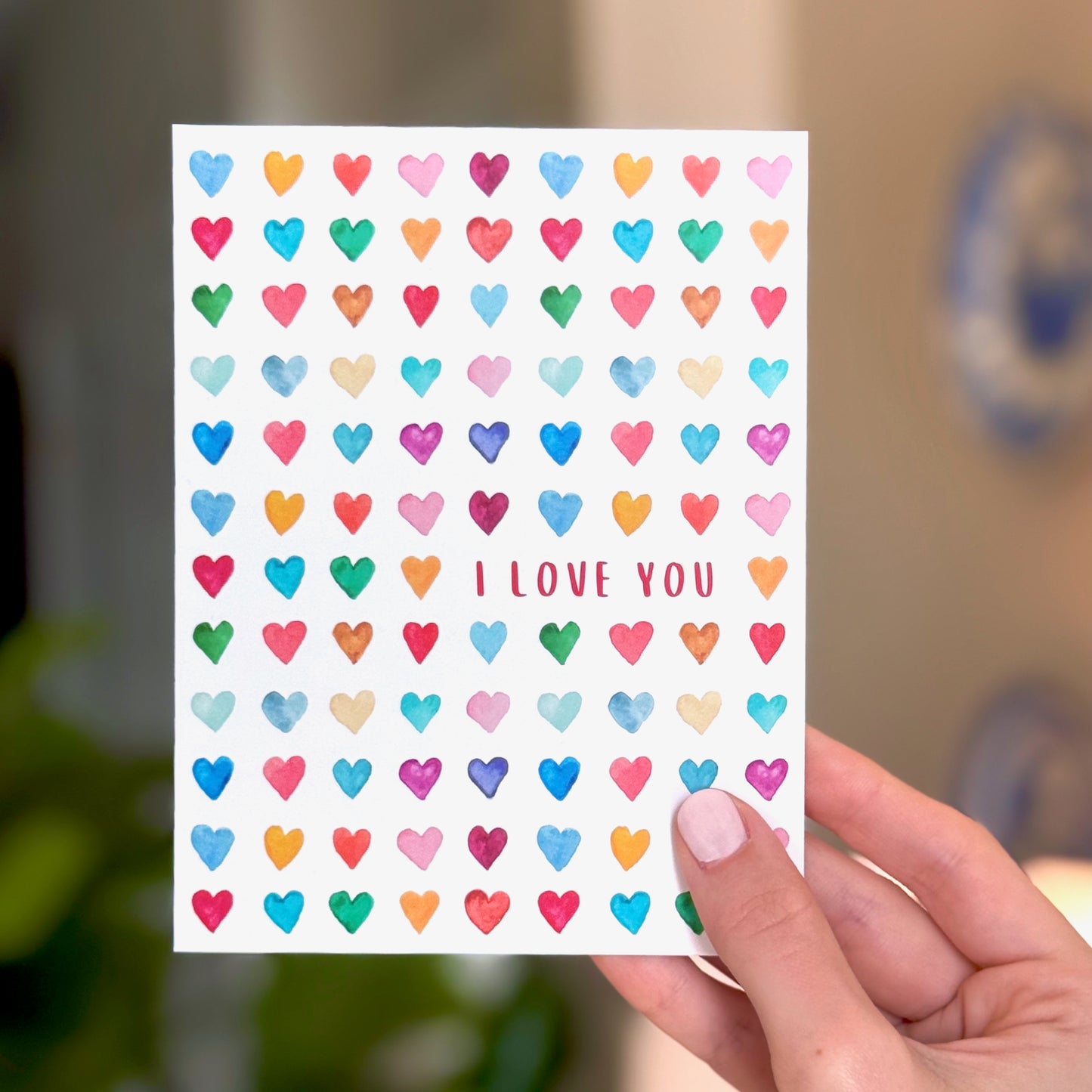 "I Love You" Rainbow Heart Greeting Card