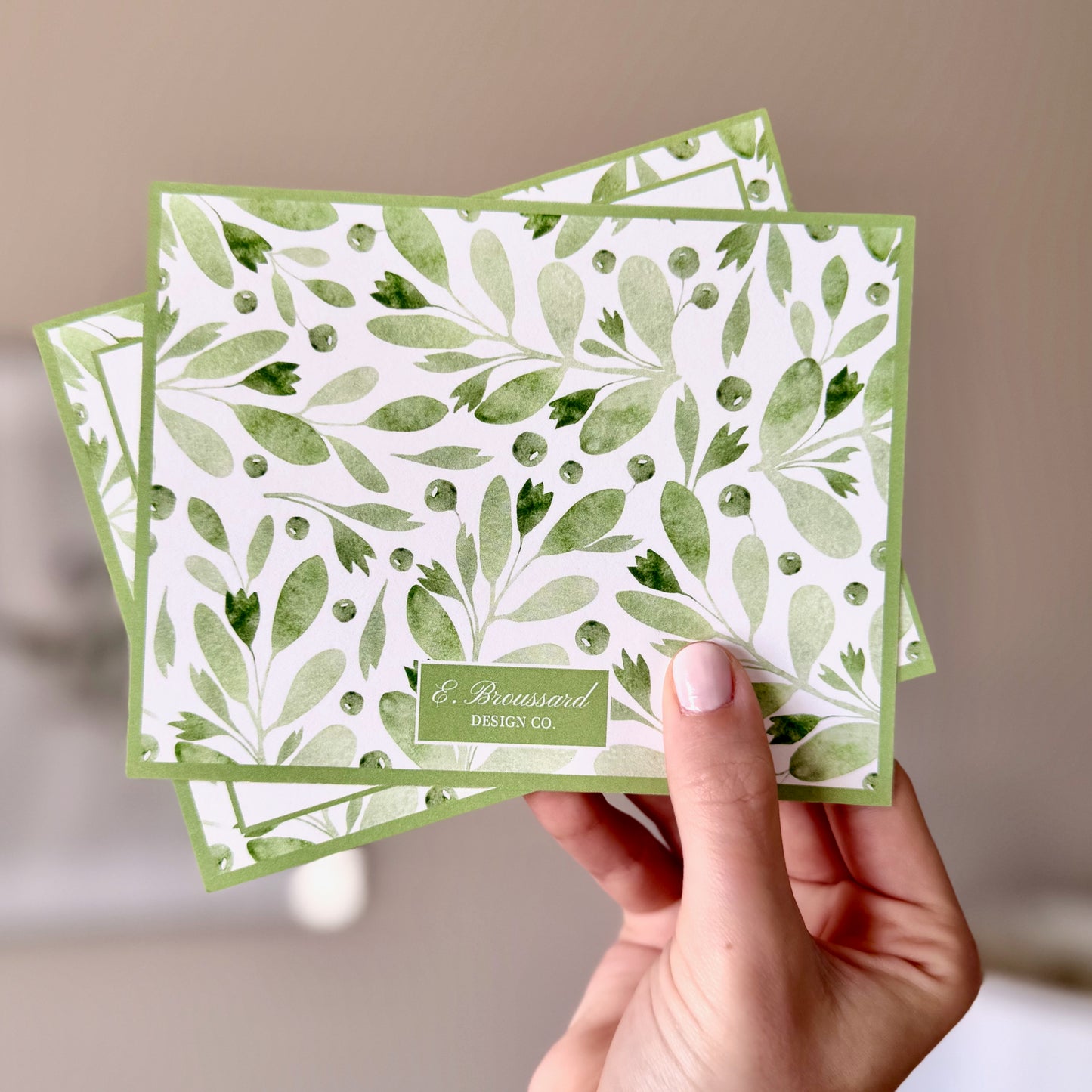 "Just to Say" Green Floral Stationery Set 8ct.