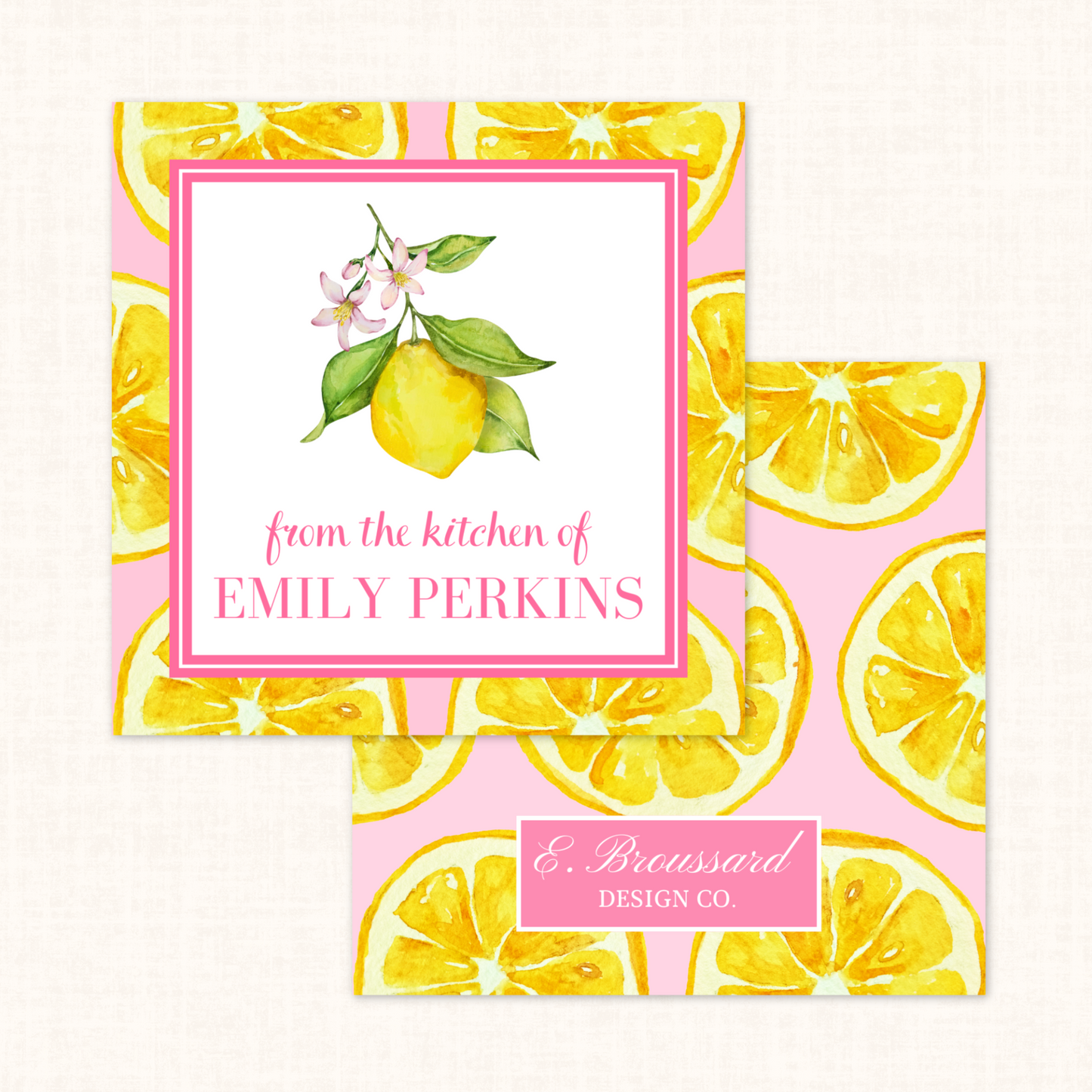 Pink Lemon Slice Gift Tag 20 ct.