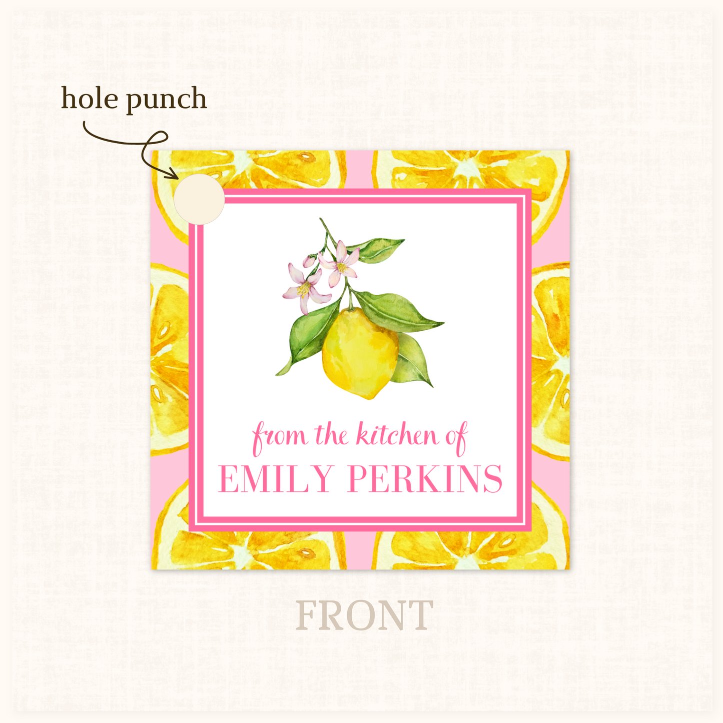 Pink Lemon Slice Gift Tag 20 ct.
