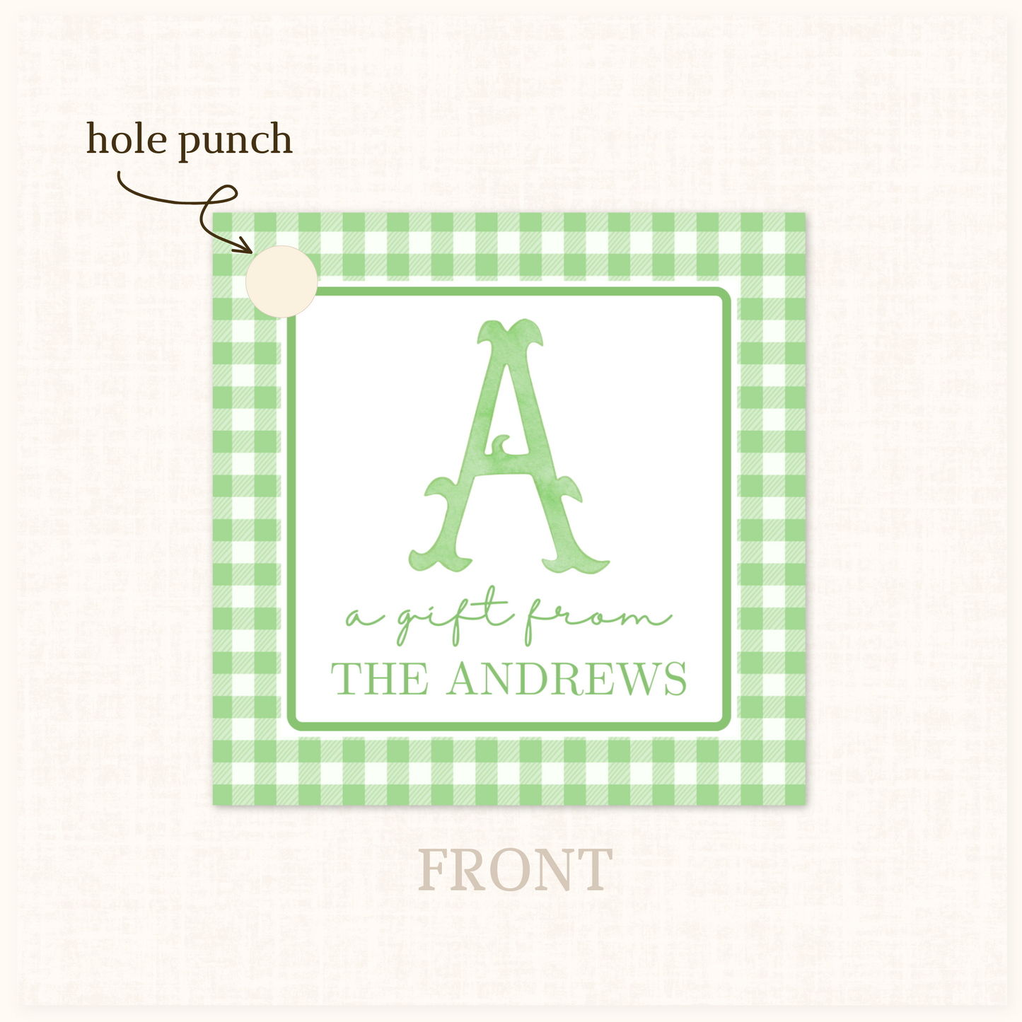Plaid Gift Tag in Green 20 ct.