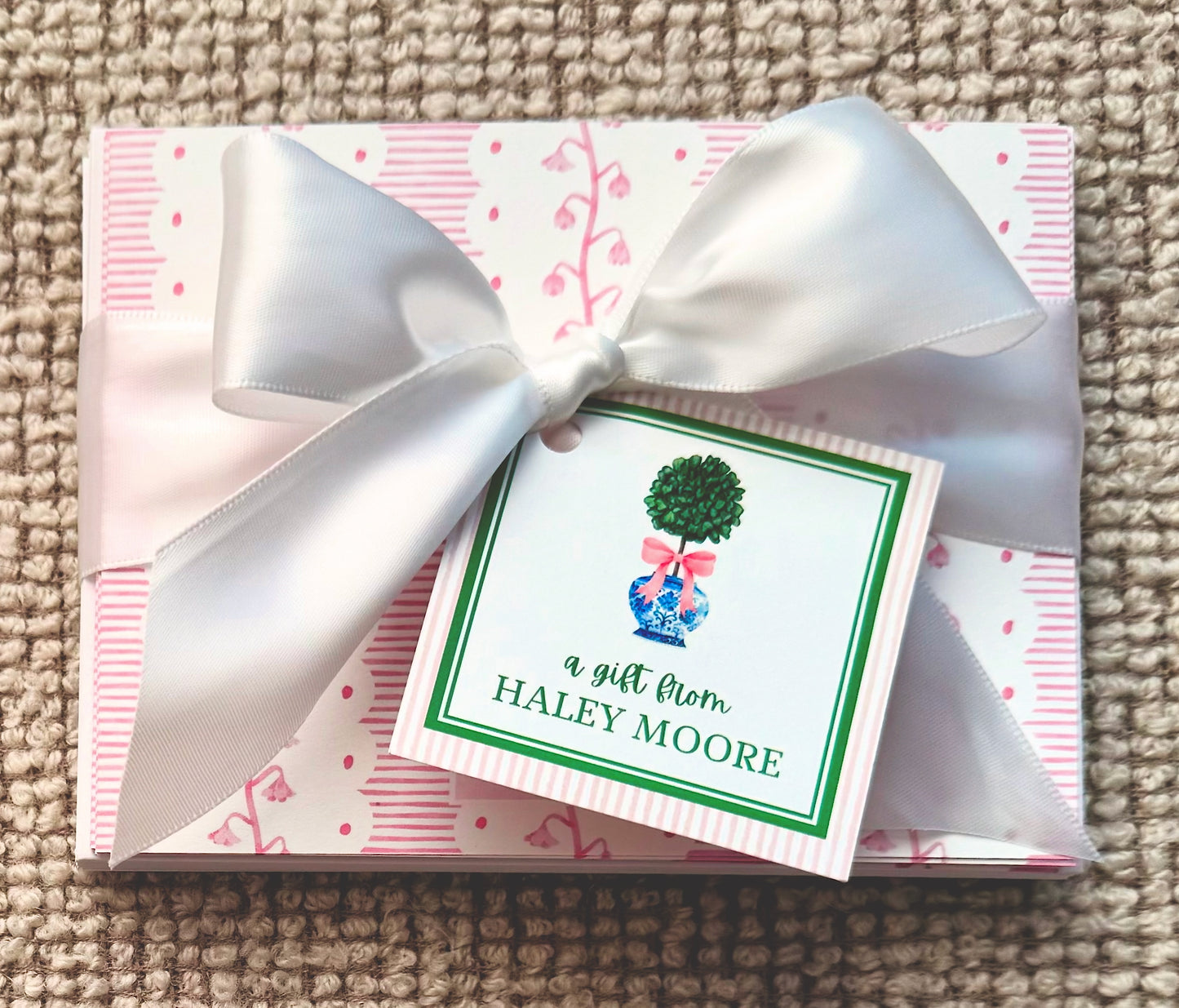 Topiary w/ Pink Bow Gift Tag 20 ct.