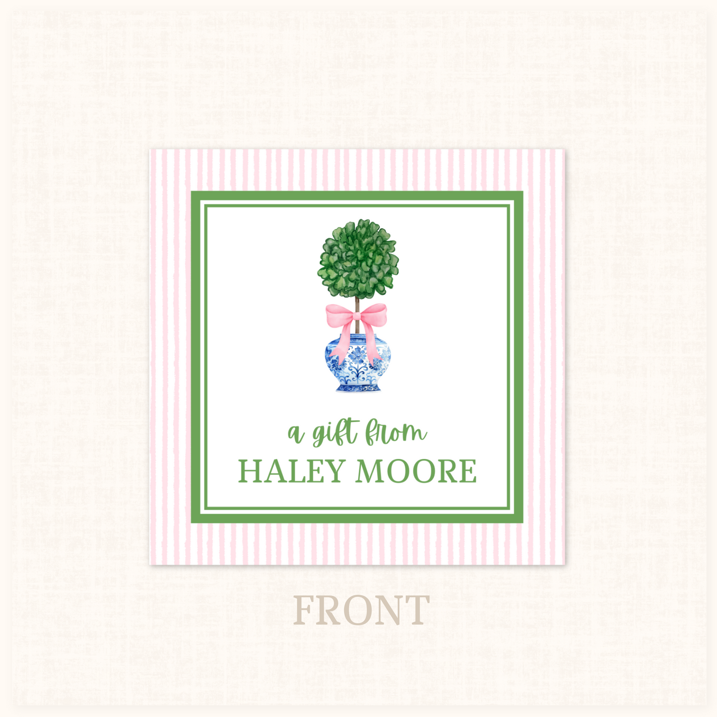 Topiary w/ Pink Bow Gift Tag 20 ct.