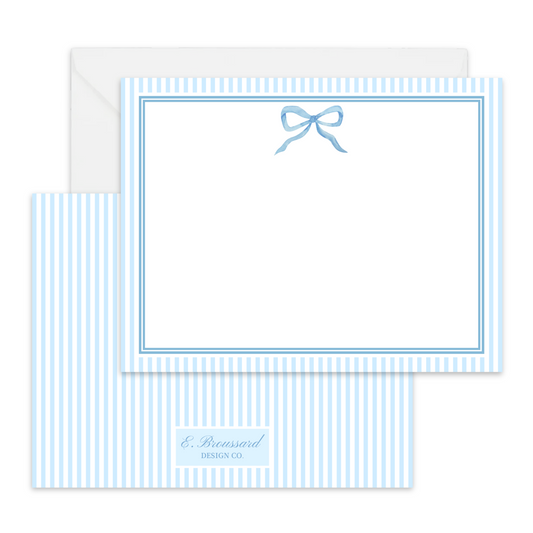 Blue Bow & Stripe Stationery Set 8ct.