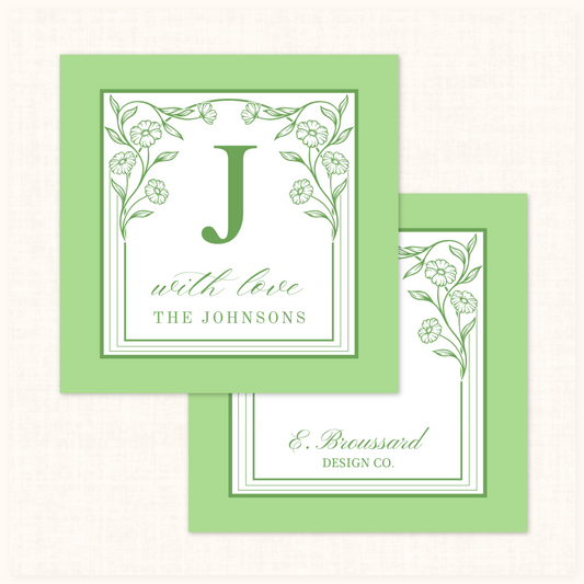 Flora Frame in Green Gift Tag 20 ct.