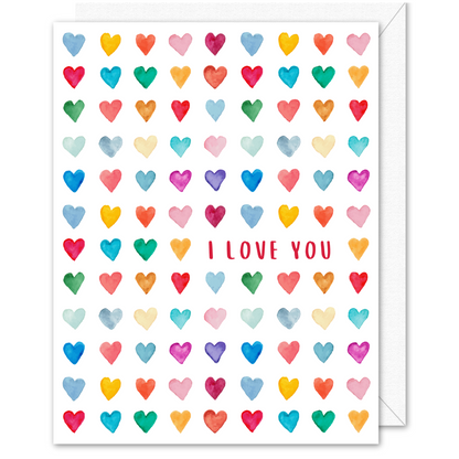 "I Love You" Rainbow Heart Greeting Card