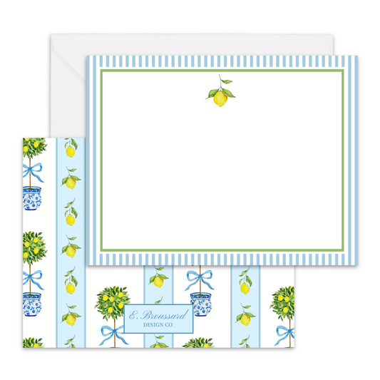 Lemon Topiary Stripe Stationery Set 8ct.