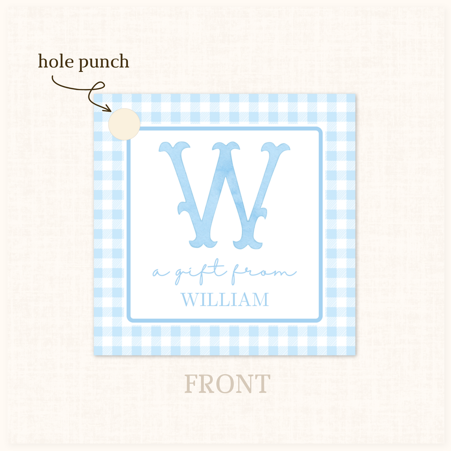 Plaid Gift Tag in Blue 20 ct.