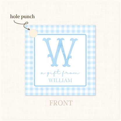 Plaid Gift Tag in Blue 20 ct.