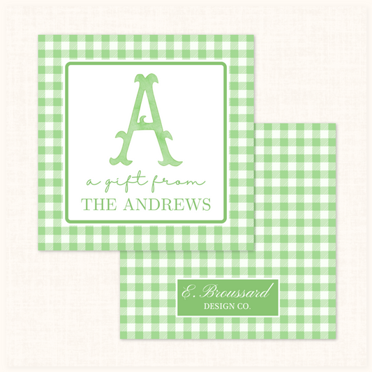 Plaid Gift Tag in Green 20 ct.