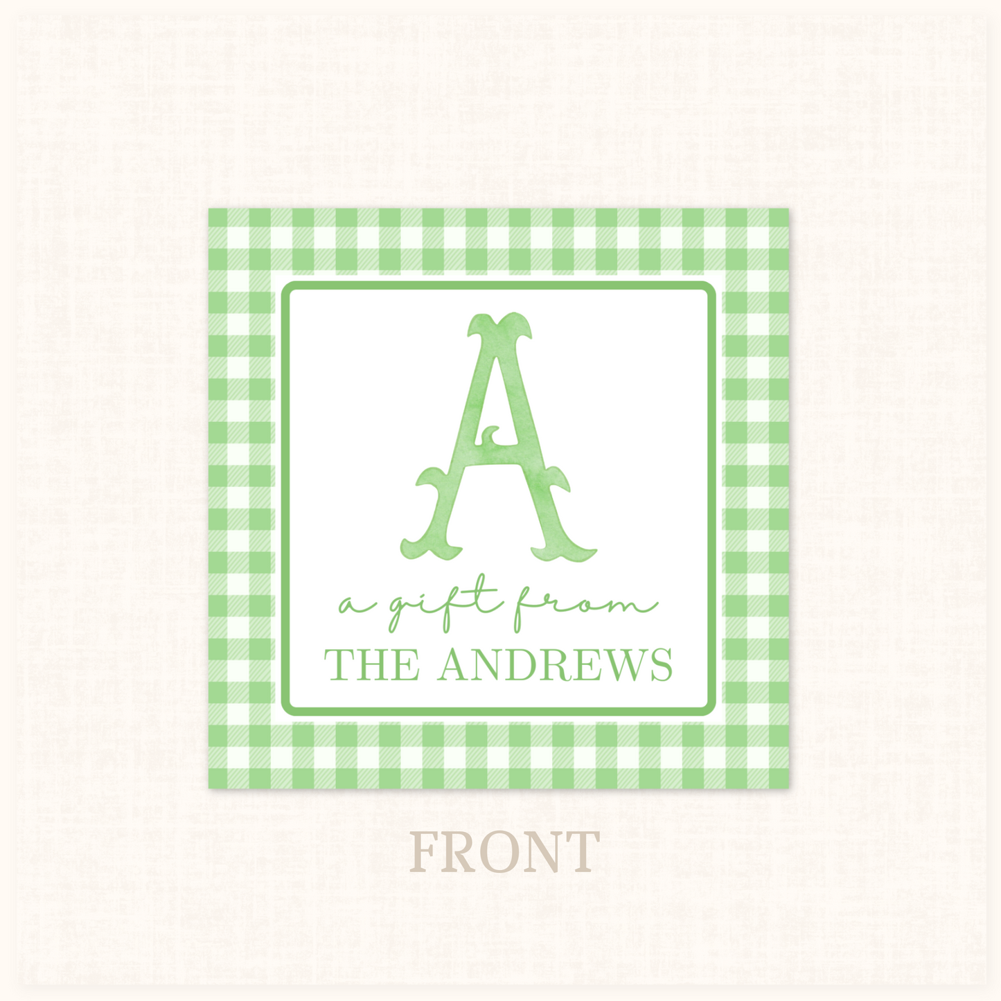 Plaid Gift Tag in Green 20 ct.