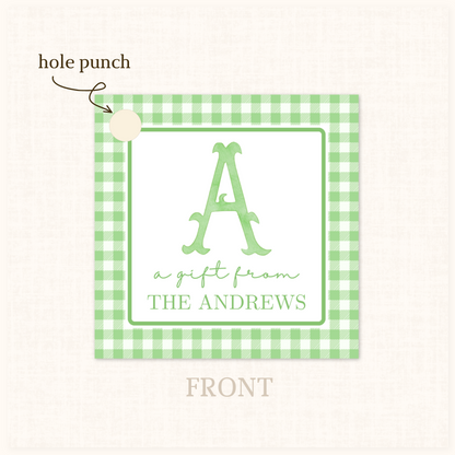 Plaid Gift Tag in Green 20 ct.