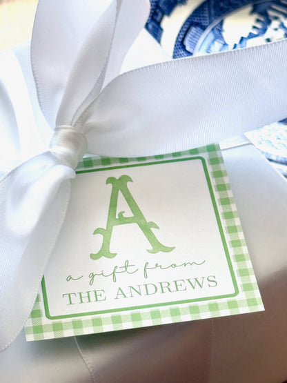 Plaid Gift Tag in Green 20 ct.