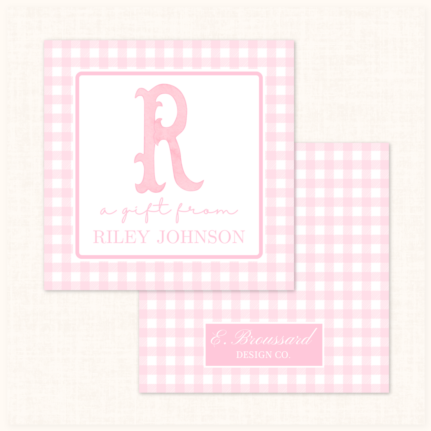 Plaid Gift Tag in Pink 20 ct.