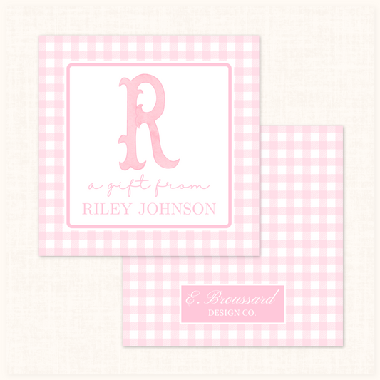 Plaid Gift Tag in Pink 20 ct.