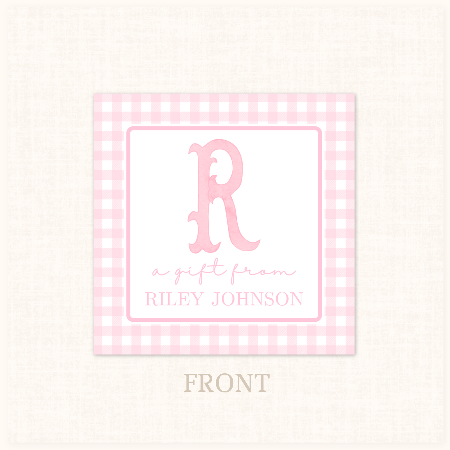 Plaid Gift Tag in Pink 20 ct.