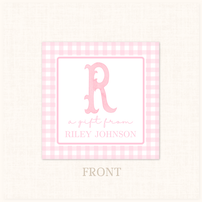 Plaid Gift Tag in Pink 20 ct.