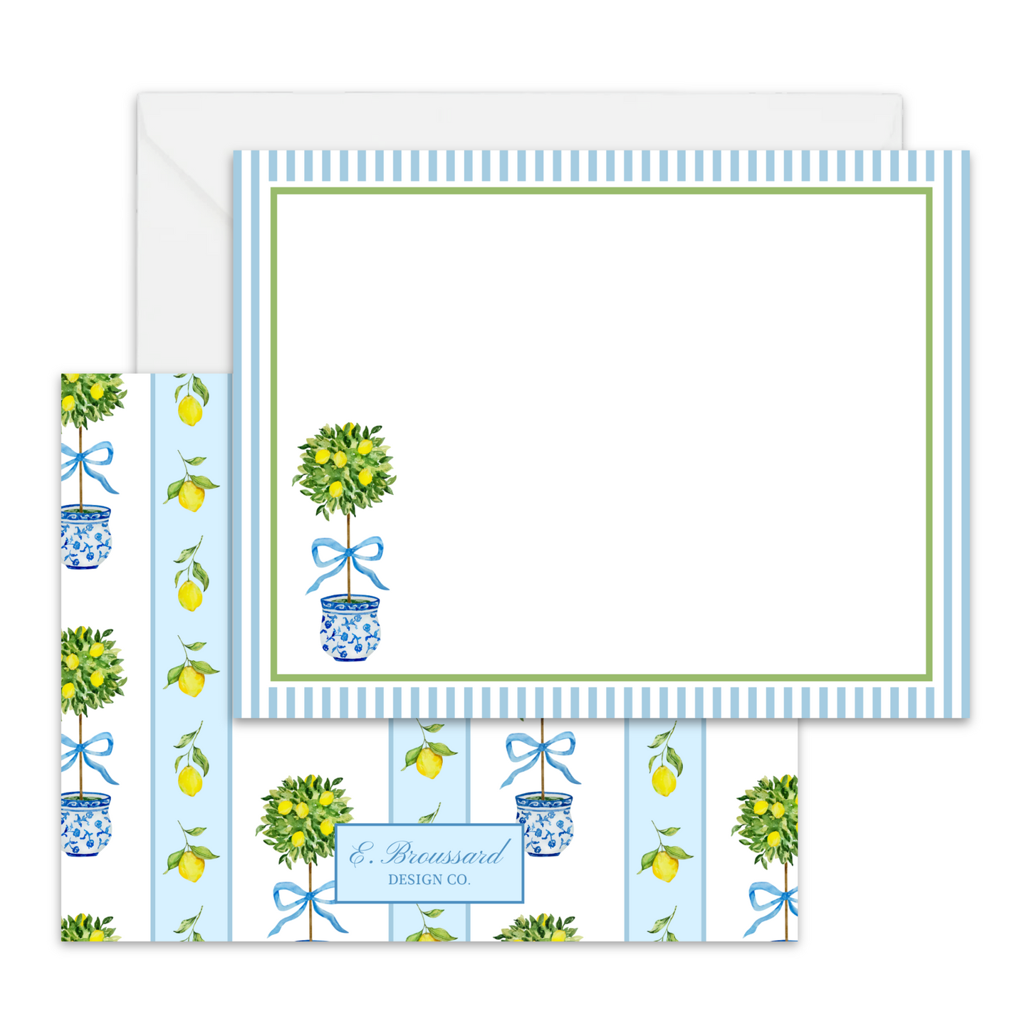 Topiary Stripe Stationery Set 8ct.