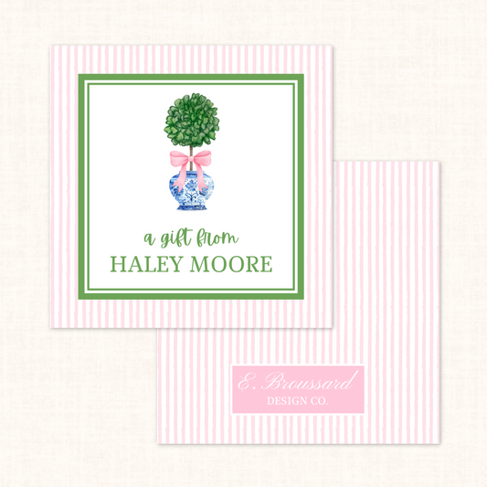 Topiary w/ Pink Bow Gift Tag 20 ct.
